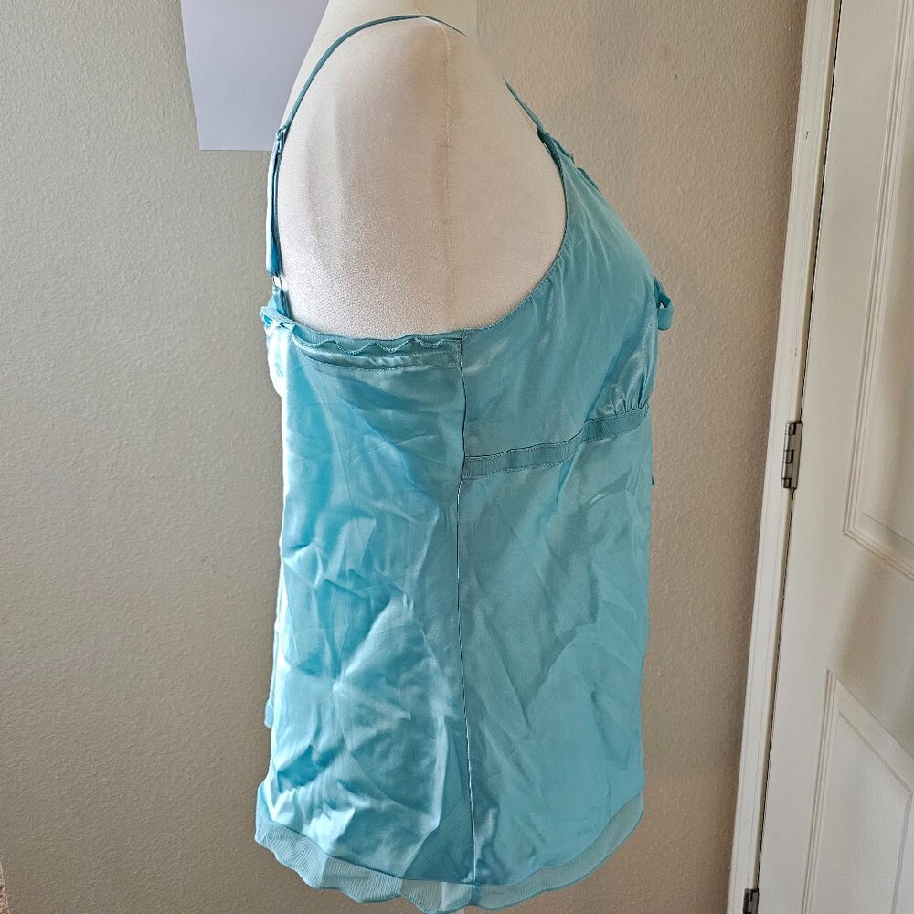 Satin Ruffle Slinky Y2K Tank - Picture 4 of 7
